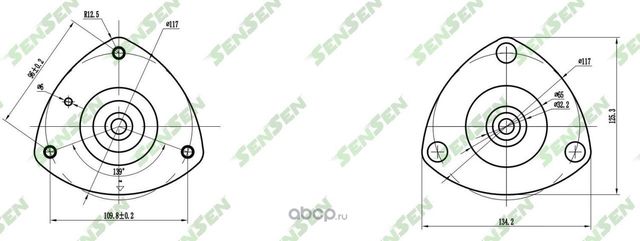 ОПОРА АМОРТИЗАТОРА ЛЕВАЯ HONDA CIVIC 01-06, CR-V II 02-07 (Sensen). Артикул M61206