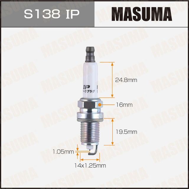 Свеча зажигания MASUMA IRIDIUM+PLATINUM (IZFR6H11). Артикул S138IP