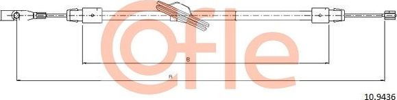 Трос ручника (тросик ручного тормоза) Cofle передний для Mercedes-Benz CLC-Класс 2008-2011. Артикул 92.10.9436