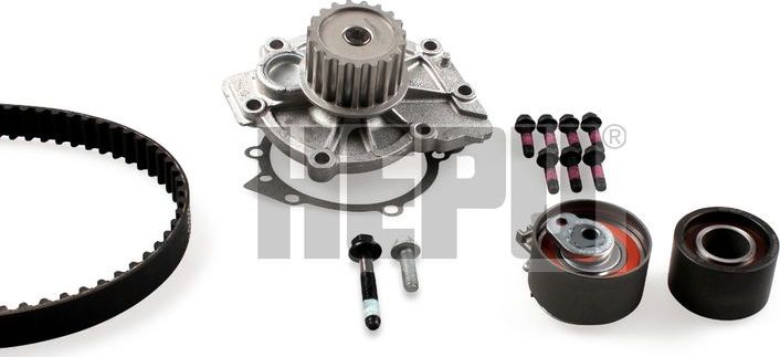 Помпа (водяной насос) с комплектом ремня ГРМ Hepu. Артикул PK09800