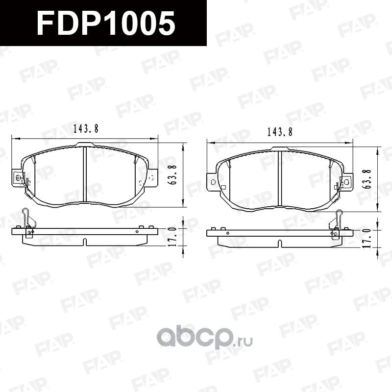 Тормозные колодки дисковые FDP1005 (FAP). Артикул FDP1005