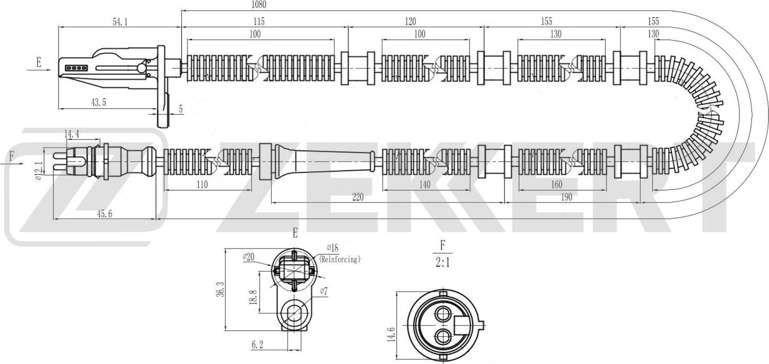 Датчик ABS Zekkert. Артикул SE-6226