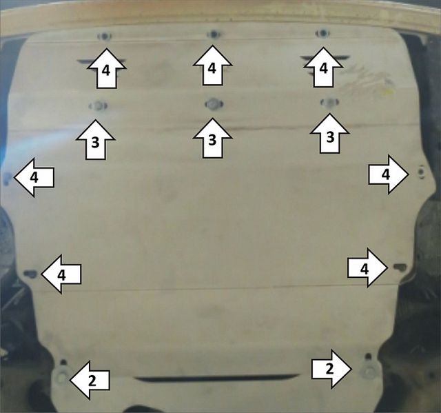 Защита Мотодор для двигателя, радиатора, гидроусилителя руля Lexus LS 430 2000-2006. Артикул 15004