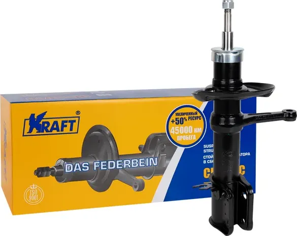 Амортизатор передний (стойка левая в сборе) Lada Granta (10-), Kalina II (13-) (Kraft). Артикул KT073577