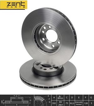 Тормозной диск Zentparts. Артикул Z06075