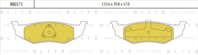 Колодки тормозные CHRYSLER SEBRING/STRATUS/NEON 94- задн. (Blitz). Артикул BB0173