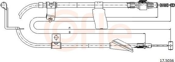 Трос ручника (тросик ручного тормоза) Cofle для Suzuki Baleno I 1995-2002. Артикул 92.17.5036