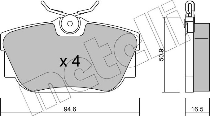 Тормозные колодки Metelli. Артикул 22-0346-0
