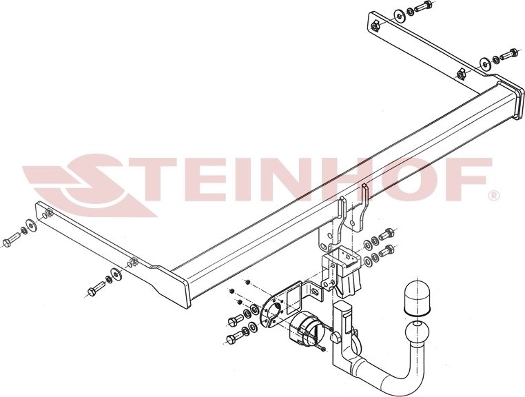 Фаркоп Steinhof для Skoda Octavia A5 лифтбек 2004-2013. Быстросъемное крепление на ключе. Артикул S-343