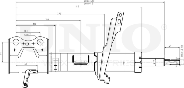 Амортизатор подвески (Unio). Артикул SAB-10237