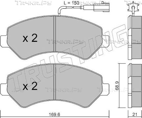 Тормозные колодки Trusting. Артикул 725.2