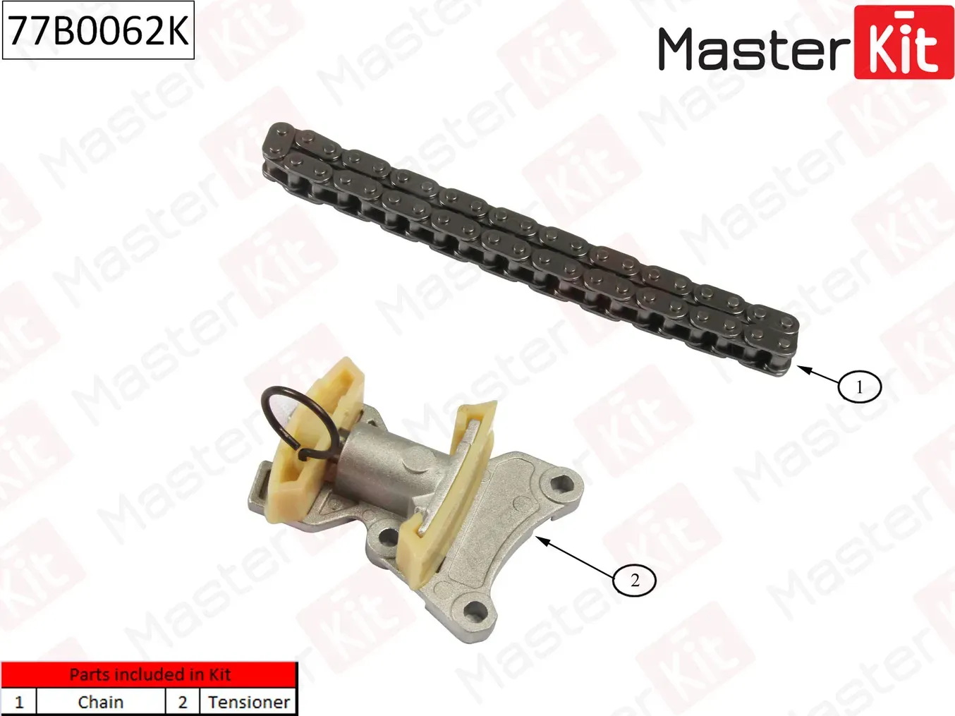 77B0062K Комплект цепи ГРМ AUDI Volkswagen:2.0TSi/TFSi 04-  без звездочки (Master KIT) Master KIT. Артикул 77b0062k