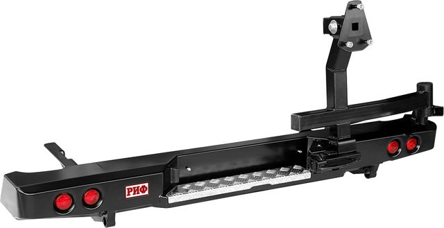 Бампер силовой РИФ задний с фонарями и калиткой, без фаркопа для Toyota Hilux VII 2004-2015. Артикул RIFVIG-20250