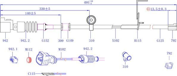Датчик износа тормозных колодок  Sangsin Hi-Q для Lexus LS III 2000-2006. Артикул SWS5201