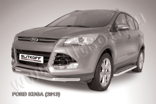 Защита Slitkoff переднего бампера d57 для Ford Kuga II 2013-2016. Артикул FKG13-004