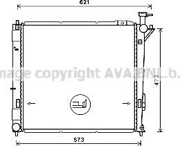 Радиатор охлаждения двигателя AVA. Артикул HY2346