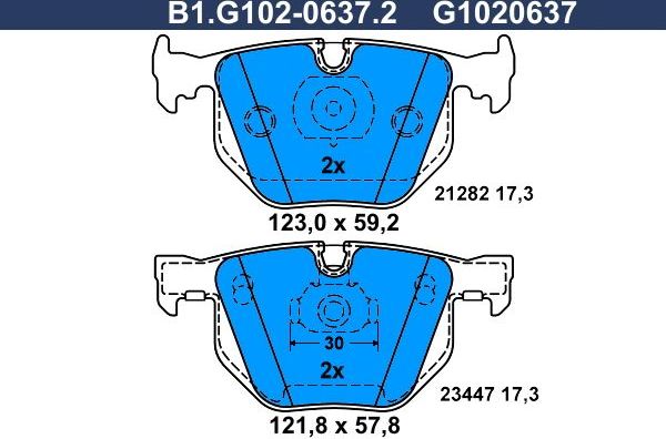 Тормозные колодки Galfer. Артикул B1.G102-0637.2