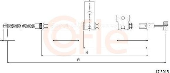 Трос ручника (тросик ручного тормоза) Cofle задний правый для Suzuki Samurai 1988-2004. Артикул 17.5015