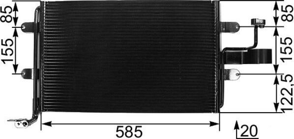 Радиатор кондиционера (конденсатор) Mahle Behr для SEAT Leon I 2000-2006. Артикул AC 326 000S