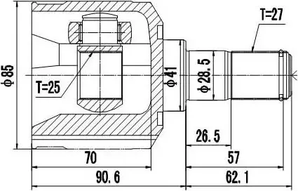 Зикмар_шрус внутренний (Zikmar). Артикул Z87800R