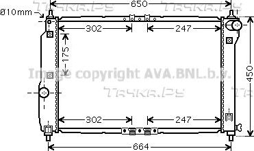 Радиатор охлаждения двигателя AVA для Daewoo Kalos 2002-2007. Артикул DWA2067