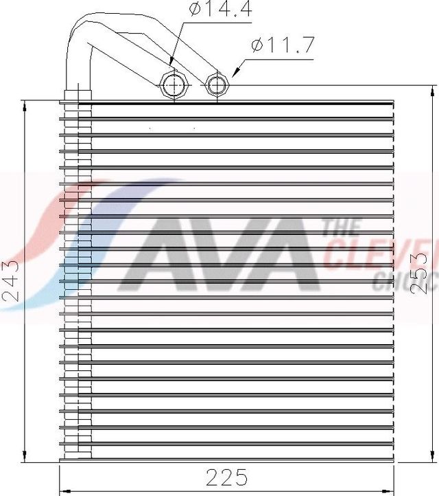 Испаритель кондиционера AVA для Mercedes-Benz A-Класс II (W169) 2004-2012. Артикул MSV814