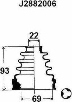 Пыльник шруса (комплект) Nipparts (термопласт). Артикул J2882006