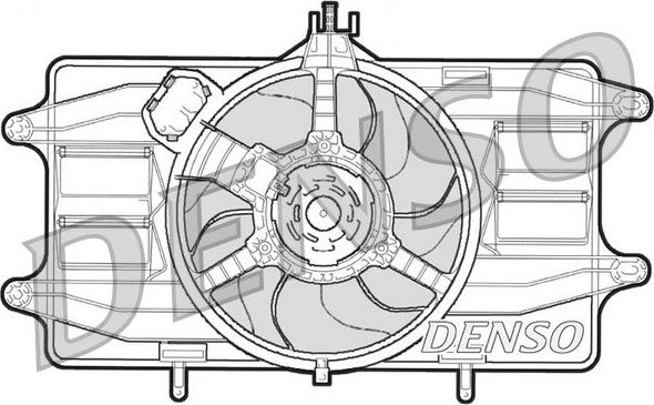 Вентилятор радиатора двигателя Denso для Fiat Doblo I 2001-2015. Артикул DER09020