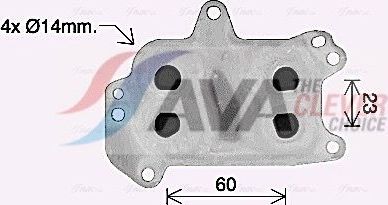 Радиатор масляный (маслоохладитель) для двигателя AVA (алюминий) для Citroen C3 III 2016-2026. Артикул PE3424