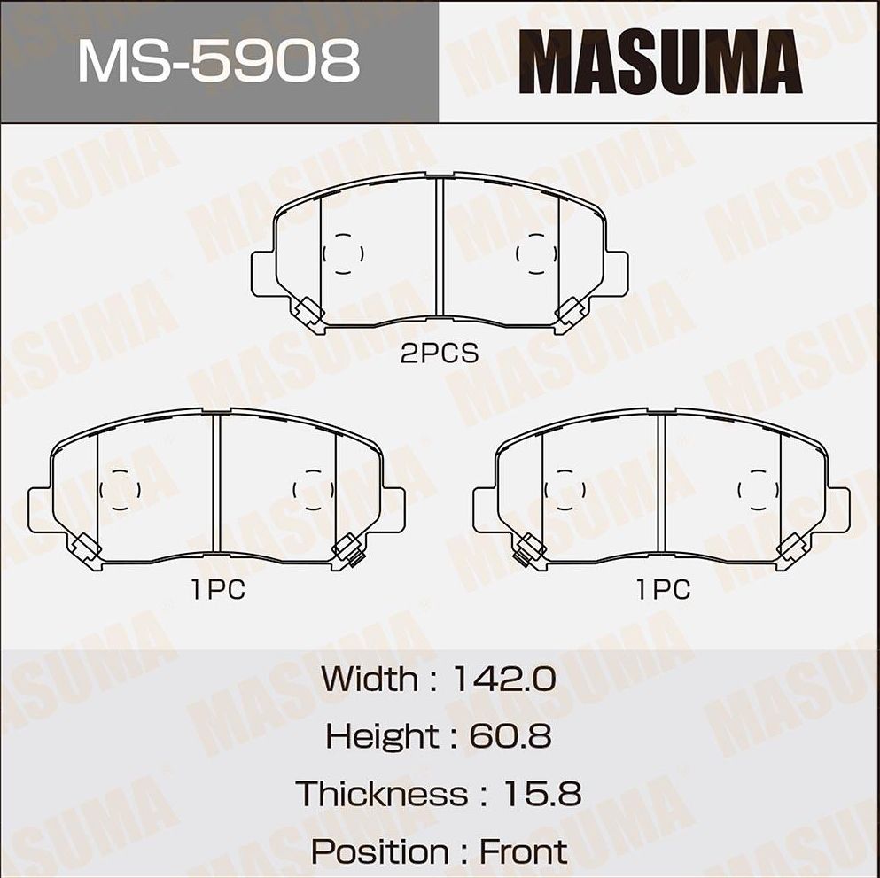 Тормозные колодки Masuma. Артикул MS-5908