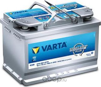 Стартерная аккумуляторная батарея Стартерная акку (Varta). Артикул 570901076B512