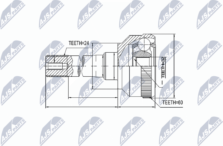 Шрус внутренний (граната) NTY. Артикул NPZ-LR-011