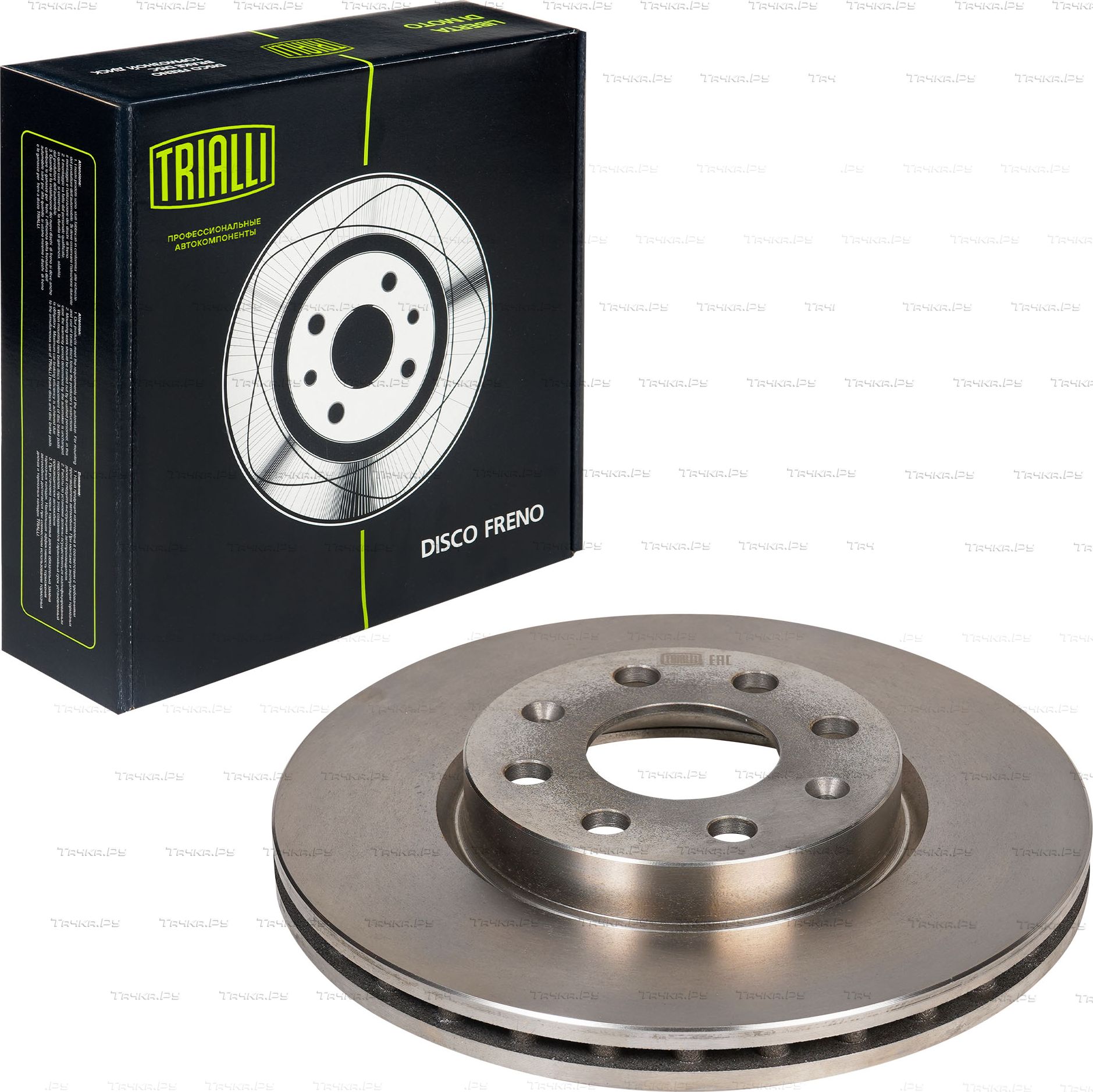 Тормозной диск Trialli передний для Fiat Grande Punto 2005-2015. Артикул DF 210206