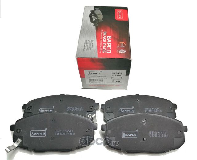 Колодки тормозные дисковые пер. KIA CERATO II Saloon (TD) 10- CARENS (Bapco) Bapco. Артикул BP0568