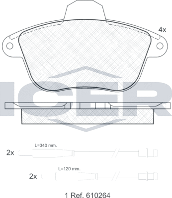 Тормозные колодки Icer. Артикул 180857