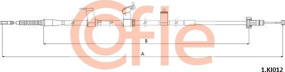 Трос ручника (тросик ручного тормоза) Cofle. Артикул 92.1.KI012