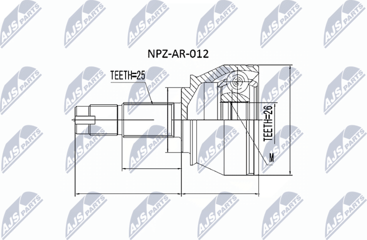 Шрус наружный (граната) NTY. Артикул NPZ-AR-012
