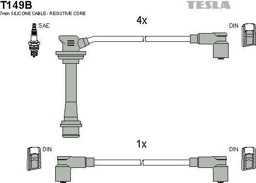 Высоковольтные провода (провода зажигания) (комплект) Tesla. Артикул T149B