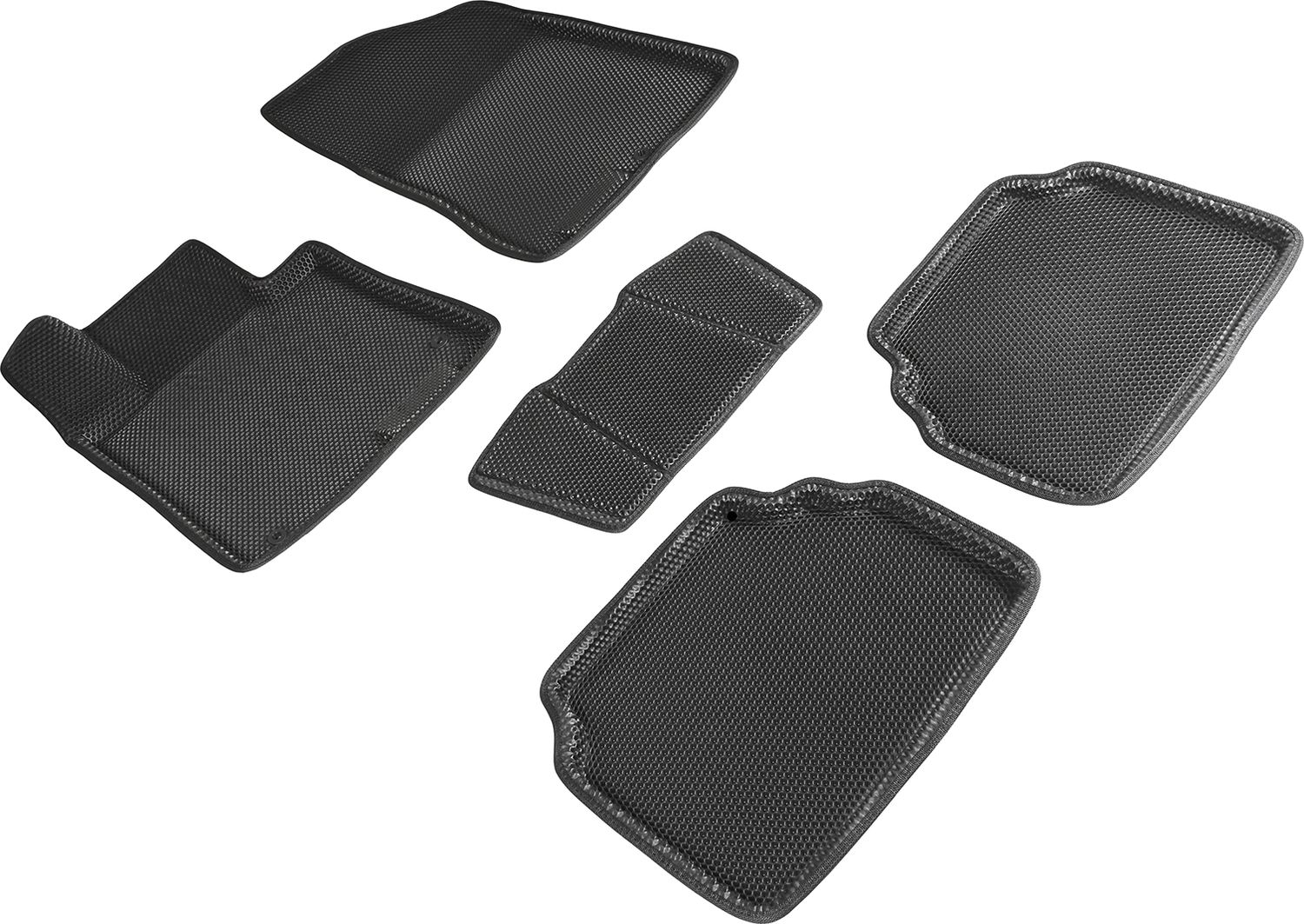 Коврики Seintex 3D EVA Соты для салона Kia K5 2020-2026 ЧЕРНЫЕ. Артикул 95213