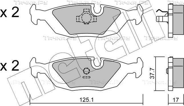 Тормозные колодки Metelli. Артикул 22-0070-1