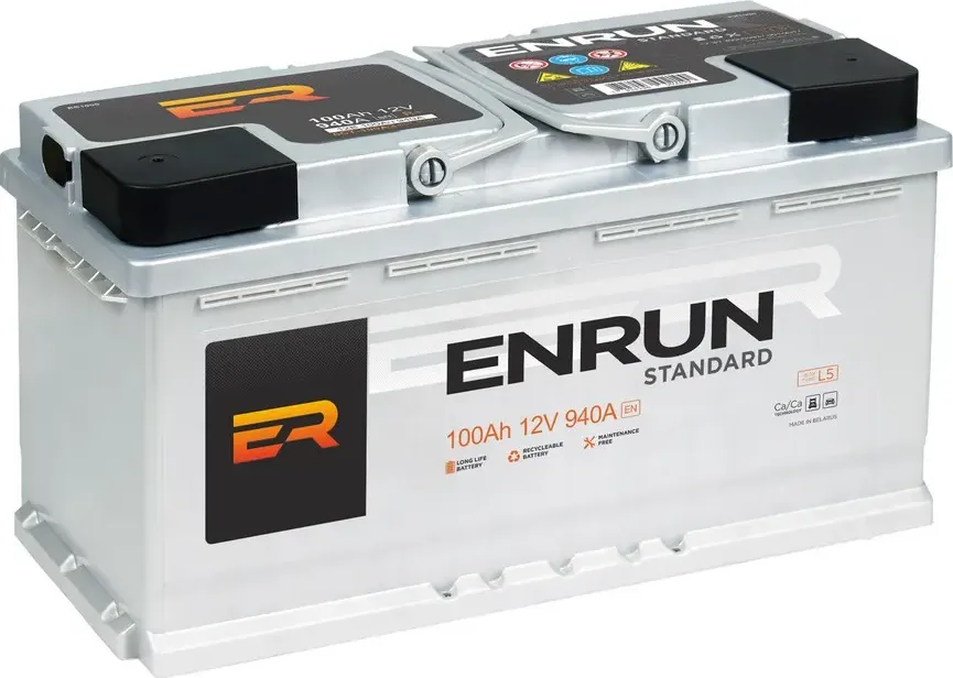 АКБ ENRUN 100 Ah ES1000 R+ (-/+) 12V 940A EN 353x175х190 Enrun. Артикул ES1000