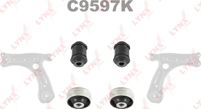 Сайлентблок переднего рычага подвески LYNXauto KIT для Audi A1 I (8X) 2010-2015. Артикул C9597K
