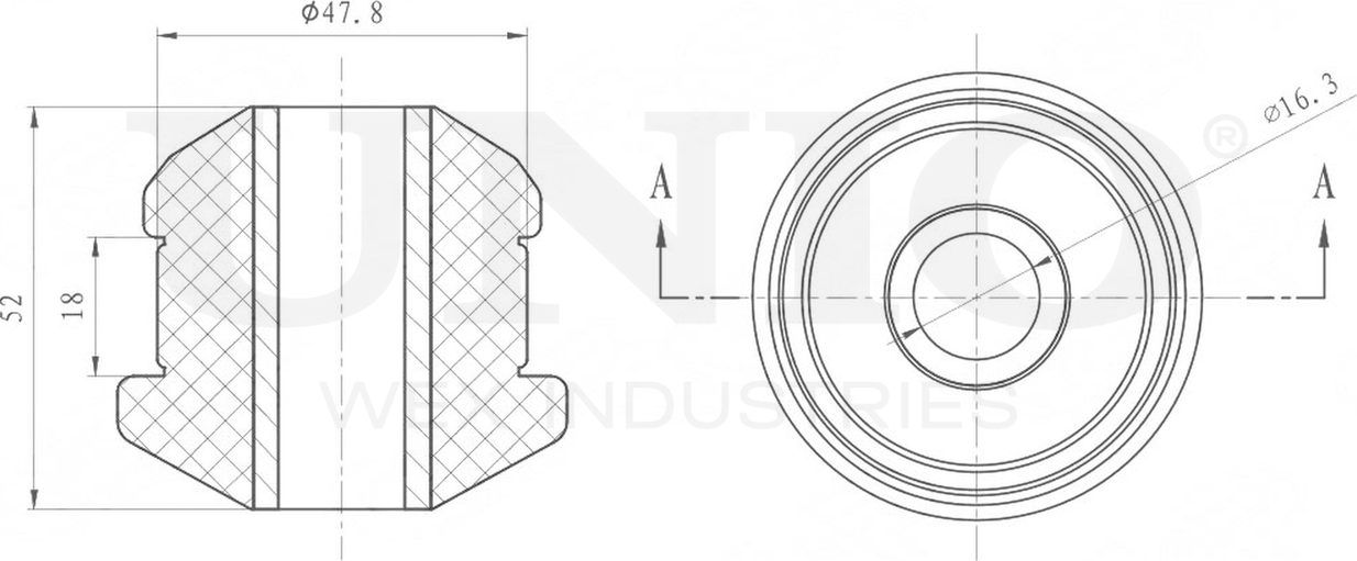 Сайлентблок рычага подвески (Unio). Артикул RMP-20599
