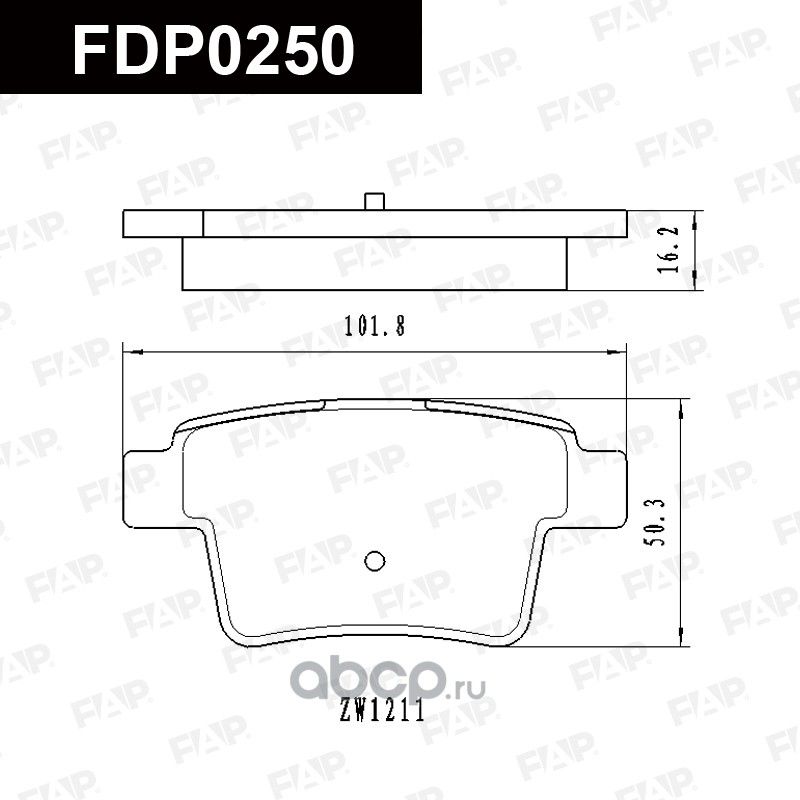 FDP0250 КОЛОДКИ ТОРМОЗНЫЕ ДИСКОВЫЕ (КОМПЛЕКТ) (FAP). Артикул FDP0250