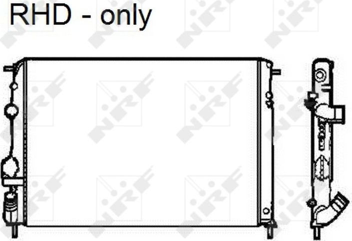 Радиатор охлаждения двигателя NRF (алюминий). Артикул 58326