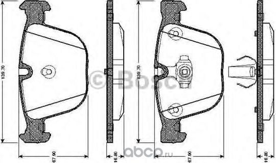 Колодки тормозные дисковые (Bosch). Артикул 0986TB2422