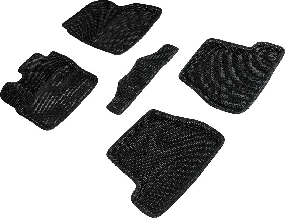 Коврики Seintex 3D EVA Соты для салона Ford Focus III рестайлинг МКПП 2015-2019 ЧЕРНЫЕ. Артикул 95254