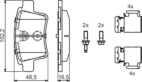 Тормозные колодки Bosch (Low-Metallic). Артикул 0 986 494 622