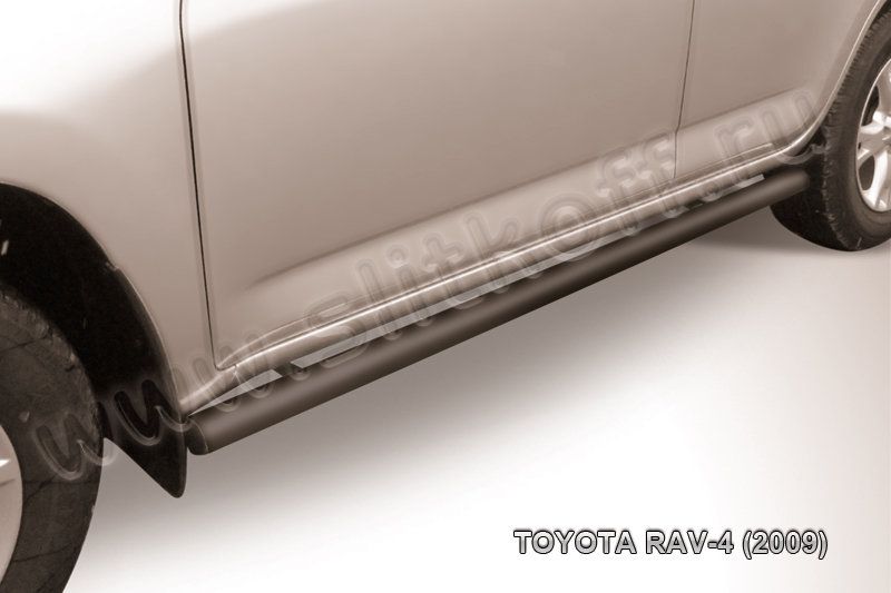 Пороги Slitkoff труба d57 ЧЕРНЫЕ матовые для Toyota RAV4 III SWB 2009-2010. Артикул TR409-011B