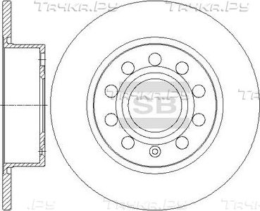 Тормозной диск Sangsin Hi-Q задний для Volkswagen Eos I 2006-2015. Артикул SD5406